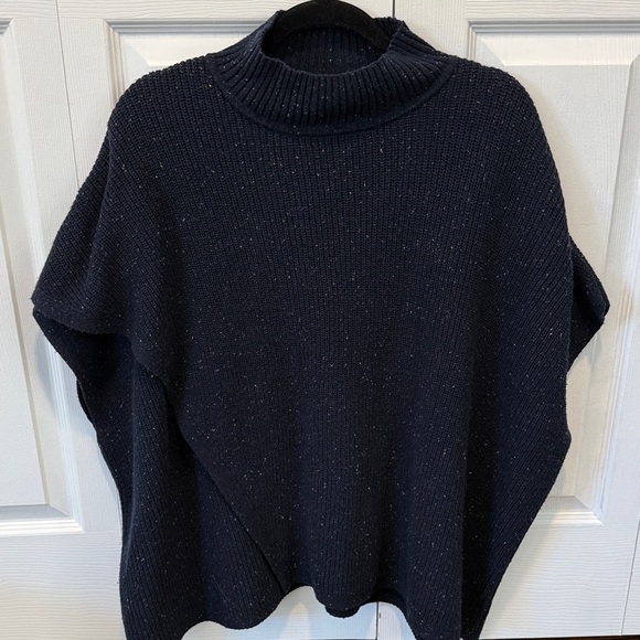 J. Jill Sweaters - Chic Navy Cowl Neck Sleeveless Sweater